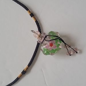 Essential oils adjustable charm glass pendant necklace